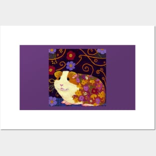 Guinea Pig With Flowers Posters and Art